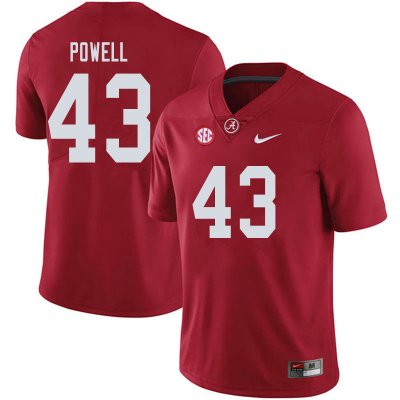 NCAA Men's Alabama Crimson Tide #43 Daniel Powell Stitched College 2019 Nike Authentic Crimson Football Jersey KD17F75AQ